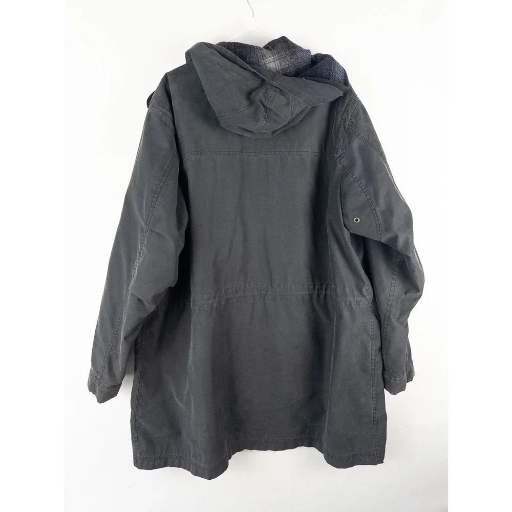 VTG 90s Banana Republic Wool Lined Hooded Parka Jacket Mens M Faded Black Gorpco